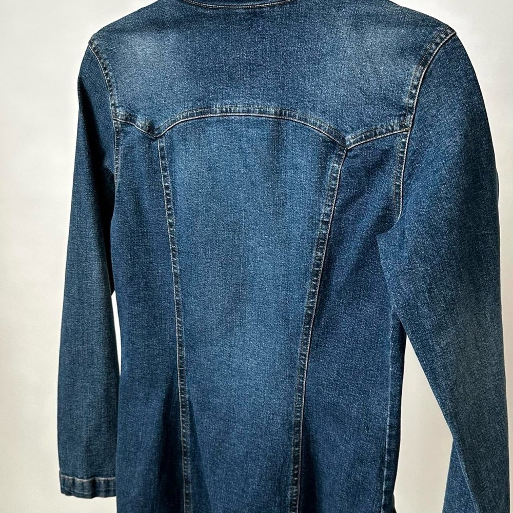 VINTAGE Y2K GUESS WORKWEAR Blue Denim Dress Knee Length Size-women's 6 - Picture 6 of 10
